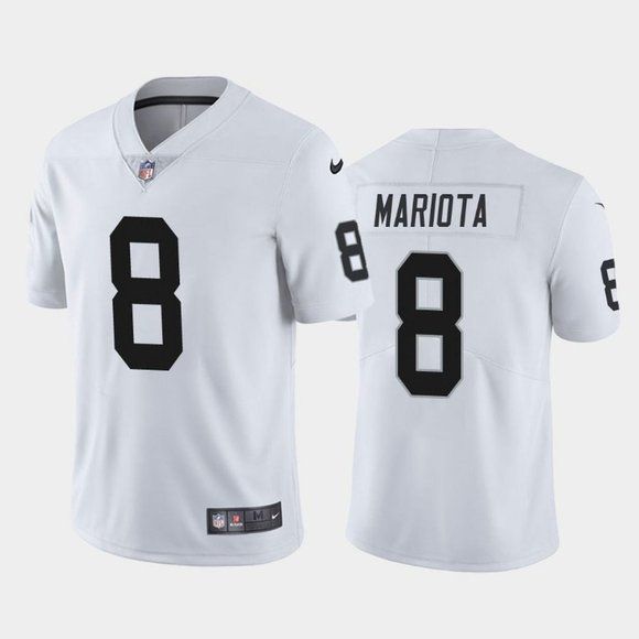 Men Oakland Raiders #8 Marcus Mariota Nike White Limited NFL Jersey->oakland raiders->NFL Jersey